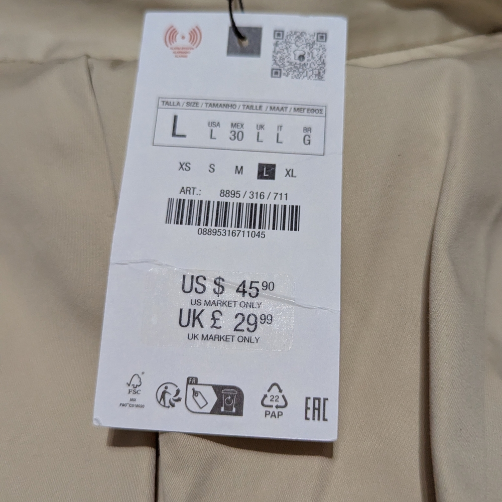 Zara Beige Pleated Mini Skirt - Picture 3 of 5